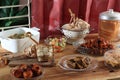 Ketupat Lebaran and Various Side Dish on the Table