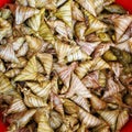 Ketupat palas, a malay delicacy made from glutinous rice and coconut milk. Royalty Free Stock Photo