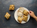 Ketupat, special dish served at Eid al Fitr celebration in Indonesia