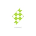 Ketupat. Vector outline icon template