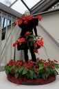 Calla lilly floristic decor and dummy in flower greenhouse, Keukenhof Garden, Netherlands. Royalty Free Stock Photo