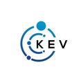 KEV letter technology logo design on white background. KEV creative initials letter IT logo concept. KEV letter design