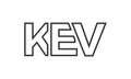 KEV logo design template with strong and modern bold text. Initial based vector logotype featuring simple and minimal typography.