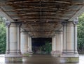 Kew Railway Bridge, spanning the River Thames at Strand on the Green, Kew, west London UK.