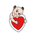 Kewpie illustration traditional tattoo flash Royalty Free Stock Photo