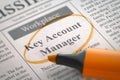 Key Account Manager Hiring Now. Royalty Free Stock Photo