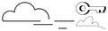 Minimalist Cloud and Key Design Representing Access, Security, and Innovation Royalty Free Stock Photo