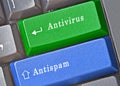 Key for antivirus and antispam Royalty Free Stock Photo