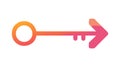 Key and Arrow Right for Solution or Unlock Vector Icon, vector design Generative AI Royalty Free Stock Photo