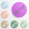 Key badge color set. Simple glyph, flat vector of web icons for ui and ux, website or mobile application Royalty Free Stock Photo