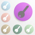 Key badge color set. Simple glyph, flat vector of web icons for ui and ux, website or mobile application