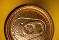 key on the beer metal jar close up