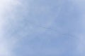 The key of the birds in the sky. cranes fly away,a flock of birds flying high in the blue sky in autumn, slowmo Royalty Free Stock Photo