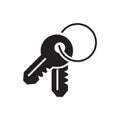 Key black icon on white Royalty Free Stock Photo