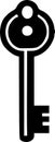 Key - black and white isolated icon - vector illustration Royalty Free Stock Photo