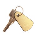 Key with blank golden label Royalty Free Stock Photo