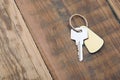 Key with blank golden label Royalty Free Stock Photo