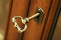 Key in Cabinet Door Royalty Free Stock Photo