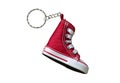 Key chain with mini red basketball shoe Royalty Free Stock Photo