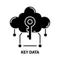 key data sign icon, black vector sign with editable strokes, concept illustration Royalty Free Stock Photo