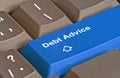 Key for debt advice Royalty Free Stock Photo