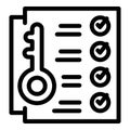 Key document icon outline vector. Loan application Royalty Free Stock Photo