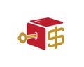 Key with money box symbol