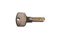 Key he door or lock on a white isolated background. Horizontal frame Royalty Free Stock Photo