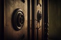 The key is in the door of the old vintage cabinet Royalty Free Stock Photo