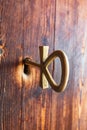 A key in the door of the Small Temple at Abu Simbel in the shape of an Ankh, an ancient Egyptian hieroglyph representing life