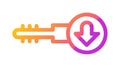 Key Download Icon, Secure File Access Vector Design Generative AI Royalty Free Stock Photo