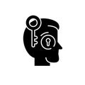 Key employee black icon, vector sign on isolated background. Key employee concept symbol, illustration Royalty Free Stock Photo