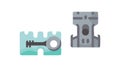 Key and Engine Part Icon, Mechanical Engineering Design, vector design Generative AI Royalty Free Stock Photo