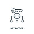Key Factor icon. Line style element from business strategy collection. Thin Key Factor icon for web design, software and Royalty Free Stock Photo