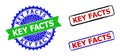 KEY FACTS Rosette and Rectangle Bicolor Badges with Grunge Surfaces