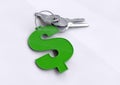 Key financial success, opening doors to your future and the ability to earn money US Dollars Royalty Free Stock Photo