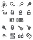 Key flat icon set - EPS 10 Royalty Free Stock Photo