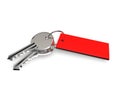 Key with fob on white background 3D rendering Royalty Free Stock Photo