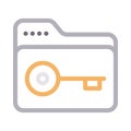 Key folder vector color line icon Royalty Free Stock Photo