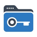 Key folder vector glyph color icon Royalty Free Stock Photo