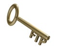 Key in gold with FTP text (3d) Royalty Free Stock Photo