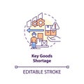 Key goods shortage concept icon