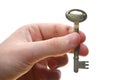 Key in a hand. Royalty Free Stock Photo