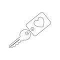 key with a heart charm icon. Element of valentine\'s day, wedding for mobile concept and web apps icon. Outline, thin line icon fo Royalty Free Stock Photo