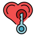 Key heart emotion icon vector flat Royalty Free Stock Photo