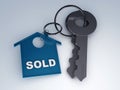 Key with home. sold concept