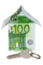 Money house with key Royalty Free Stock Photo