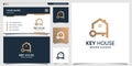 Key house logo template with modern concept and business card design Premium Vector Royalty Free Stock Photo
