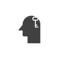 Key in human head vector icon Royalty Free Stock Photo