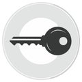Key icon in a circle shape, vector design. Security and access symbol Royalty Free Stock Photo